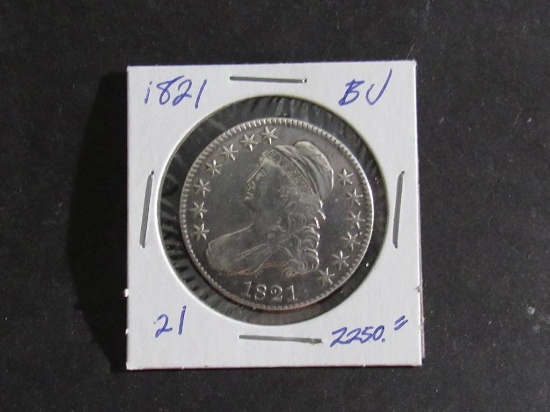 1821 CAPPED BUST  HALF DOLLAR GEM BU