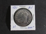 1821 CAPPED BUST  HALF DOLLAR GEM BU