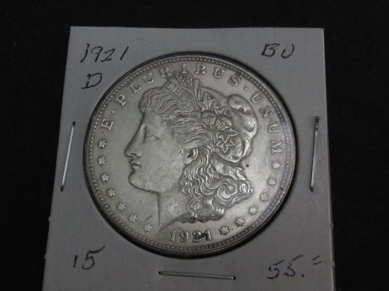 1921 D MORGAN DOLLAR GEM BU (Est: $55)