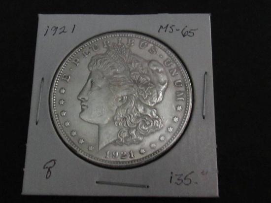 1921 MORGAN DOLLAR GEM BU+++++ (Est: $125)