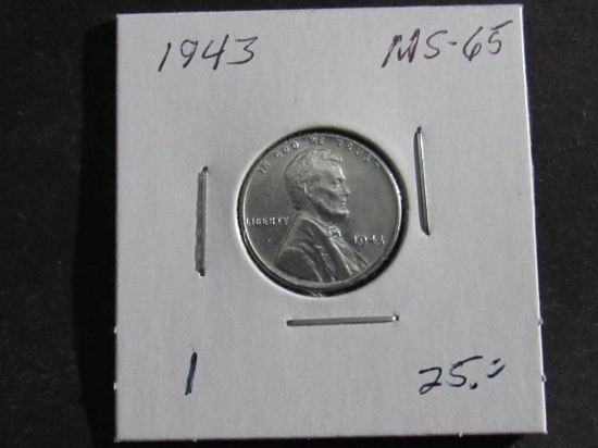 1943 STEEL CENT GEM BU+++++ $25