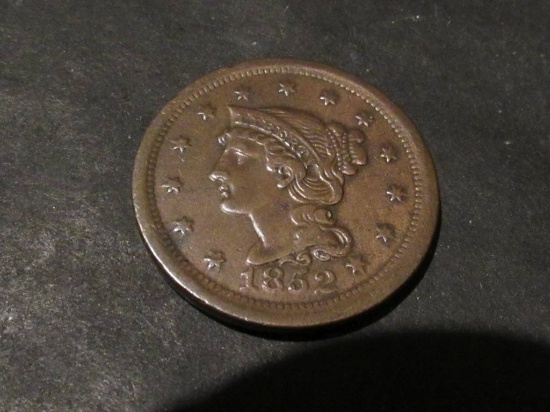 1852 LARGE CENT AU $175