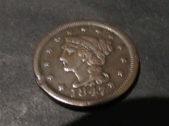 1847 LARGE CENT AU $ 250