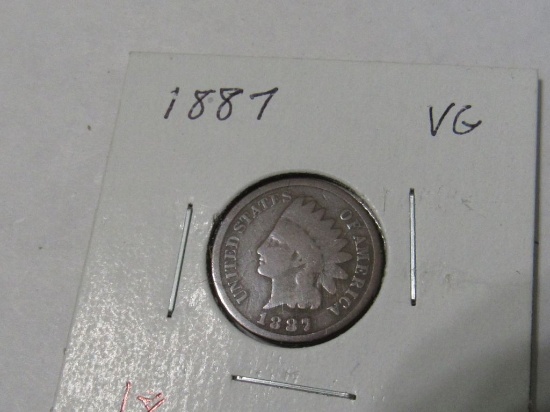 1887 INDIAN CENT VG $9.50
