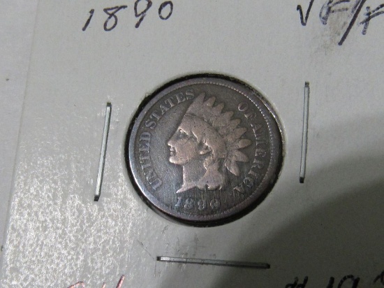 1890 INDIAN CENT VF/F $19