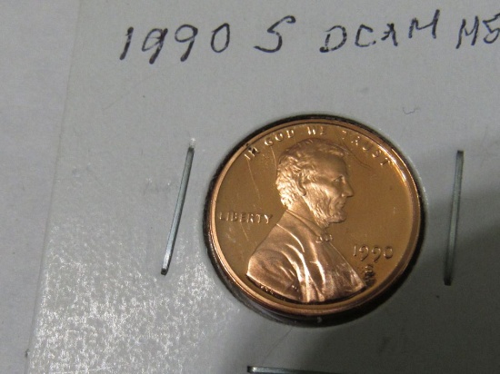 1990 S LINCOLN CENT DCAM PR66 $5