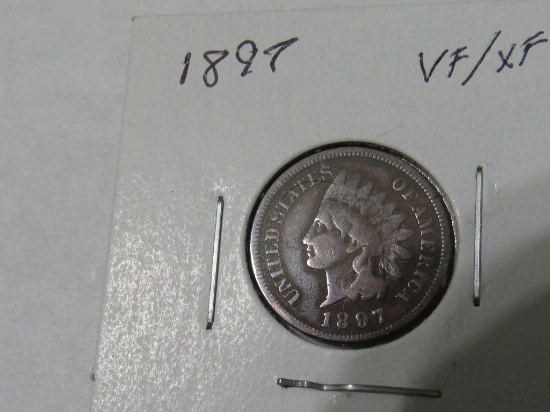 1897 INDIAN CENT VF/XF $25