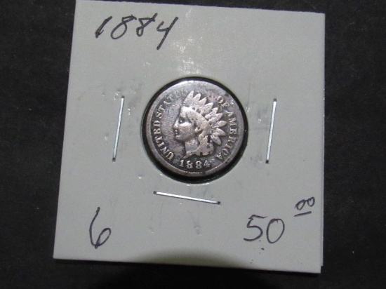 1884 INDIAN PENNY Est: $50