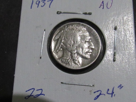 1937 BUFFALO NICKEL AU