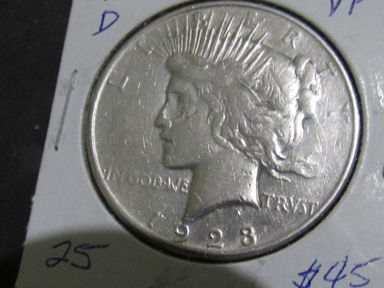 1923 D PEACE DOLLAR VF