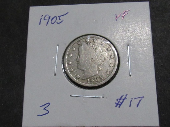 1905 LIBERTY V NICKEL VF