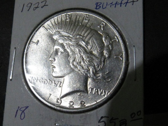 1922 PEACE DOLLAR BU+++++ (VERY RARE)