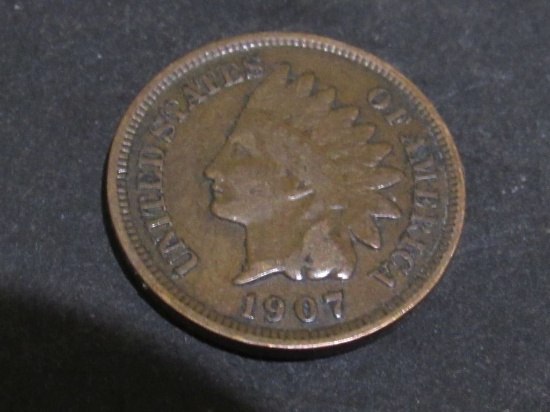 1907 INDIAN CENT XF Est: 15