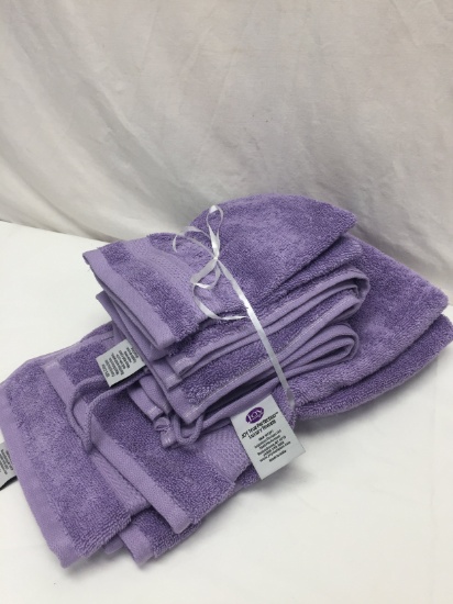 Joy Mangano Towel Set/2 Wash Cloths, 2 Wash Mittens, 2 Décor Hand Towels, ETC