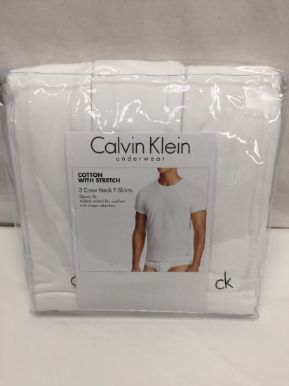 Calvin Klein Underwear Cotton with Stretch 3 Pack Crew Neck T Shirts (Medium)