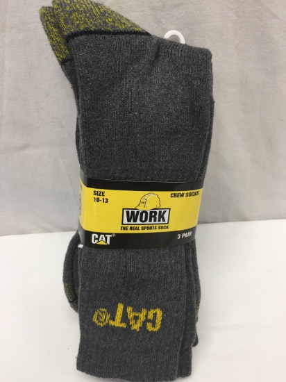 CAT Work Crew Socks (3 Pack)(Size 10-13)