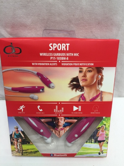 DB Sport Wireless Earbuds with Mic (Pink)