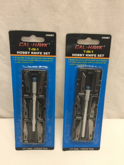 Pair of Cal-Hawk 7-in-1 Hobby Knife Sets