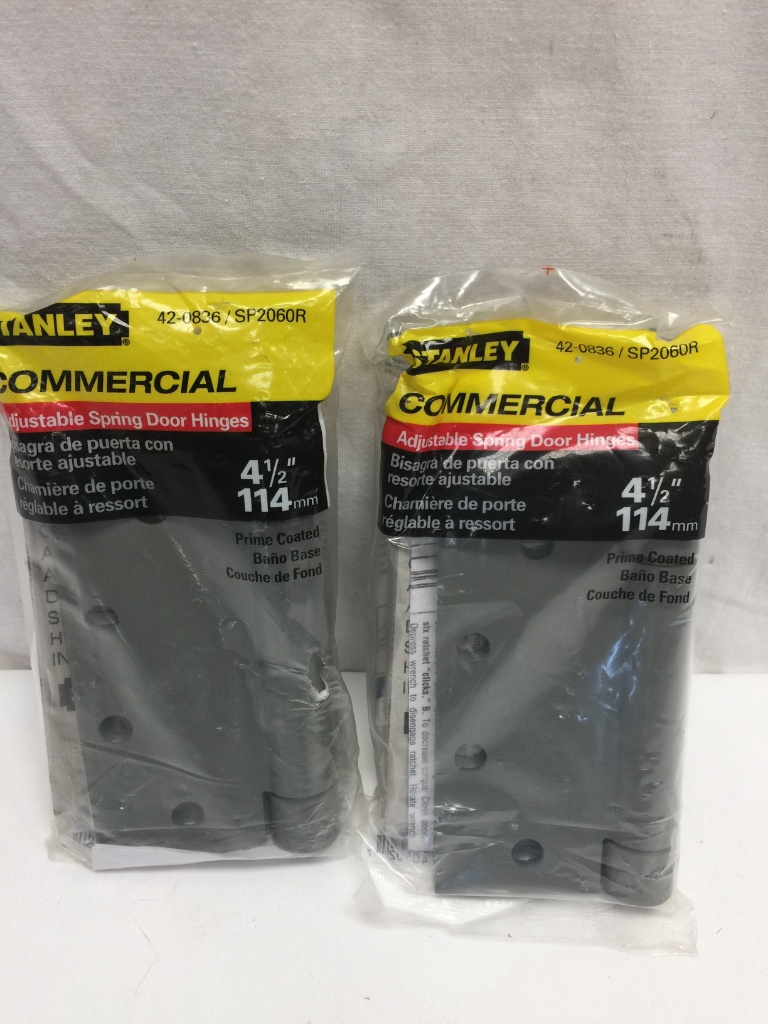 Lot Pair Of Stanley Commercial 4 1 2 Adjustable Spring Door