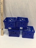 (4) Storex Micro Crates (Blue)