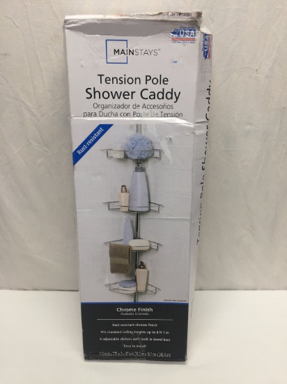 Main Stays Tension Pole Shower Caddy (Chrome)