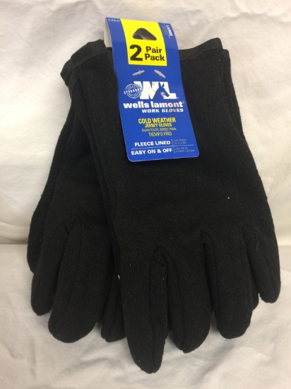 (2) Pair Pack of Wells Lamont Cold Weather Jersey Work Gloves