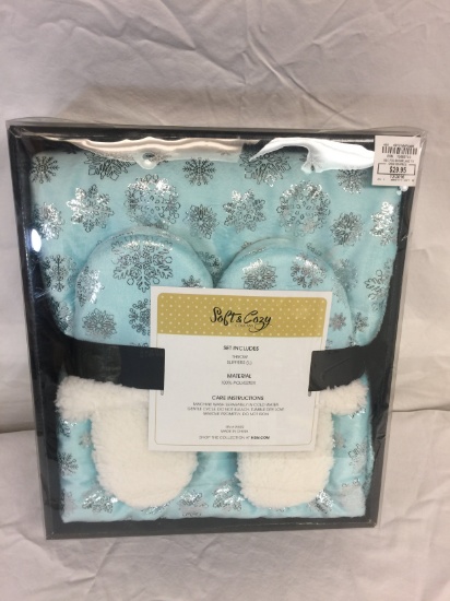 Soft & Cozy Throw & Slippers (Large)