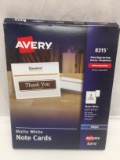 Avery Matte White Note Cards (60 Card, 60 Envelopes, 30 Sheets)