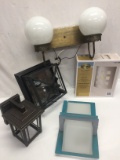 Box Lot of Light Fixtures/No Glass or Cracked Frames (Local Pick Up Only)