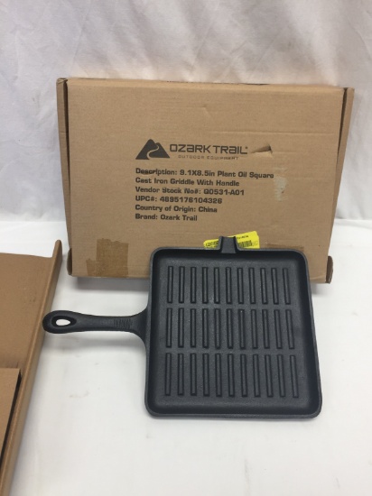 Ozark Trail Cast Iron Griddle with Handle (9.1" X 8.5")