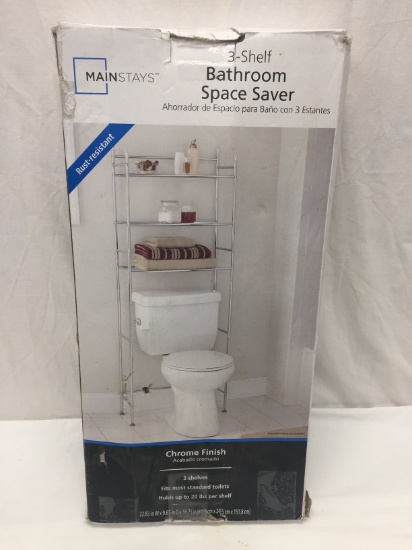 Main Stays 3 Shelf Bathroom Space Saver (Chrome)