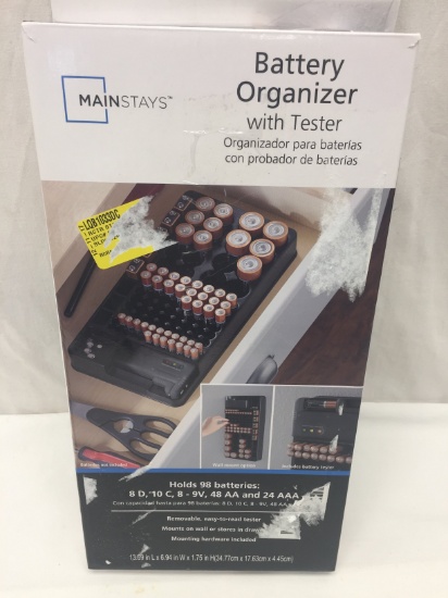 MainStays Battery Orgainzer with Tester