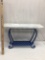 Blue Metal Planter Stand with White Marble Top/Heavy (Local Pick Up Only)