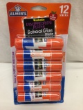 Elmers 12 Sticks Pack Washable Disappearing School Glue Sticks