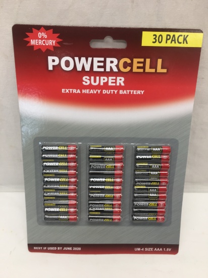 PowerCell Super Extra Heavy Duty Batteries/30 Pack, AAA Size