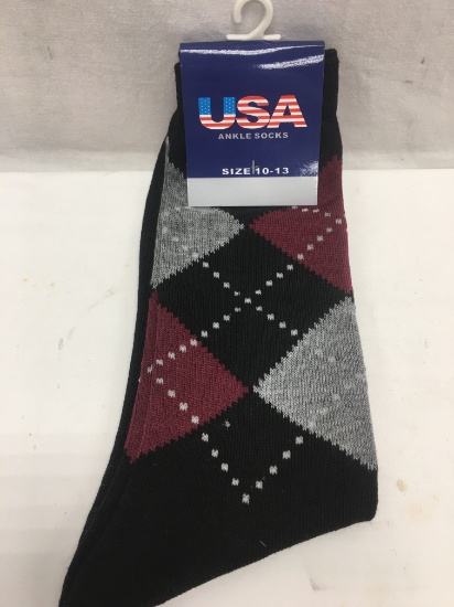 USA Argyle Socks/Size 10-13