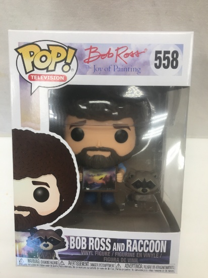 POP Television Bob Ross Joy of Painting #558 Bob Ross and Raccoon Vinyl Figure