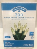 Holiday Time 300 Warm White LED Mini Lights/61 Feet, Indoor or Outdoor