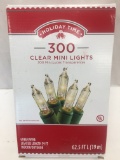 Holiday Time 300 Clear Mini Lights/62.5 Feet