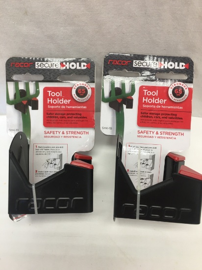 (2) RACOR Secure Hold Tool Holders/Holds 65lb