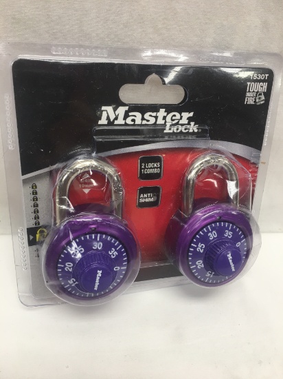 Master Lock 2 Pack Combination Locks/Purple