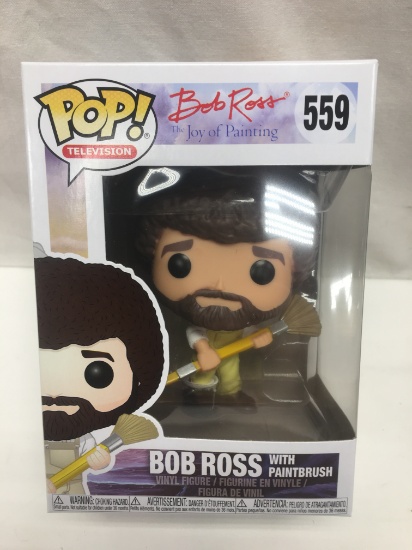 POP Television Bob Ross with Paintbrush Joy of Painting #559 Vinyl Figure