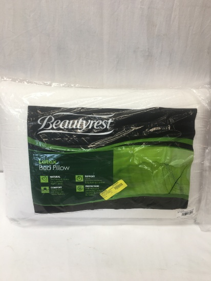 BeautyRest Latex Bed Pillow with Sateen/Standard Size