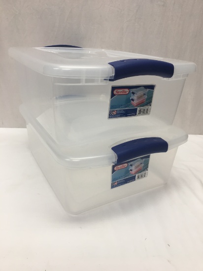 (2) Sterilite Storage Containers (16 1/2" X 13" X 6 5/8")