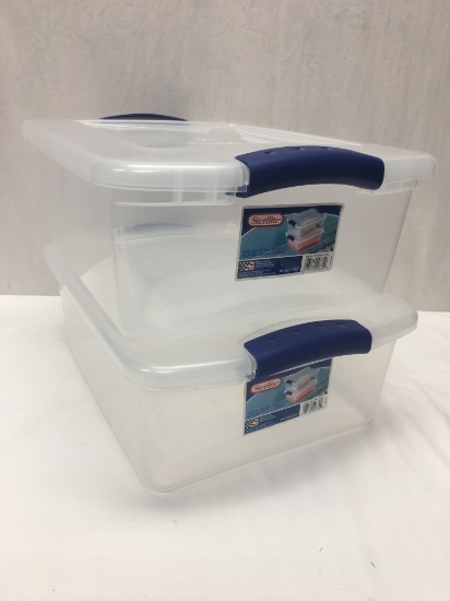 (2) Sterilite Storage Containers (16 1/2" X 13" X 6 5/8")