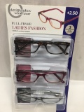 DesignOptics Full Frame Ladies Fashion Glasses (+2.50)