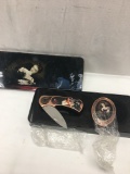 Elvis Folding Knife & Belt Buckle in Tin Box