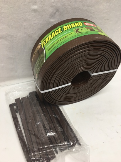 Terrace Board 5" X 40 Feet Brown Coil Edging with Stakes