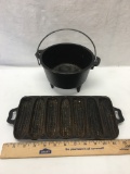 Cast Iron Lot/Kettle & Cornbread Pan