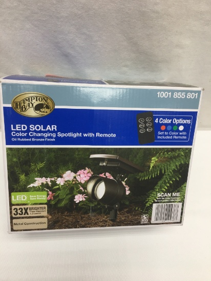 Hampton Bay LED Solar Color Changing Spotlight with Remote